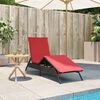vidaXL Patio Sun Lounger Brown and Red PE rattan 1-person
