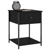 vidaXL Bedside Table Set of 2 Black Engineered wood, Iron