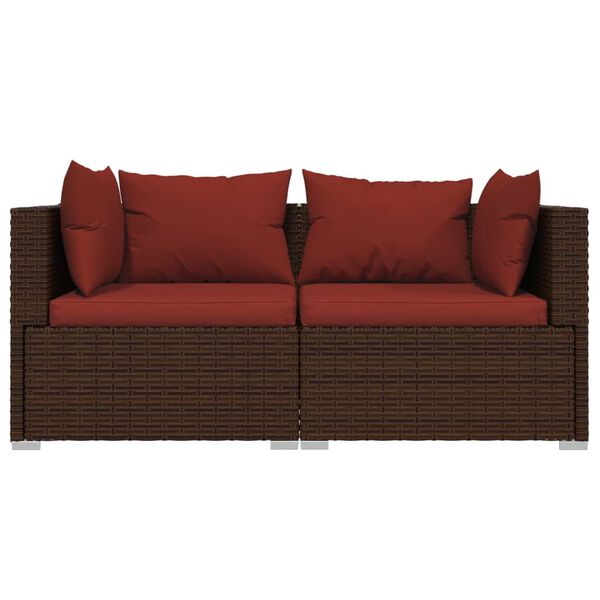 vidaXL Garden Lounge Set Brown PE rattan Medium Modular