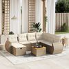 vidaXL Garden Sofa Set Beige PE rattan, powder-coated steel, acacia wood