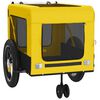 vidaXL Pet Bike Trailer Yellow and Black Oxford fabric, Iron, PVC Durable