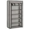 vidaXL Shoe Cabinet Gray Iron, Polypropylene Medium Lightweight
