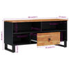 vidaXL TV Cabinet Natural wood and black