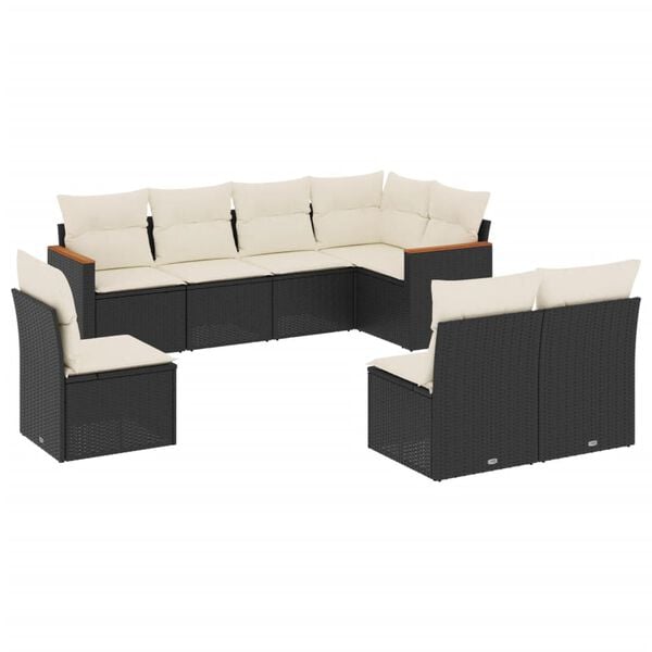 vidaXL Garden Sofa Set Black