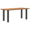 vidaXL Dining Table Light Brown Solid Oak Wood, Powder-Coated Steel Large