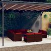 vidaXL Garden Lounge Set Brown PE Rattan Large Modular