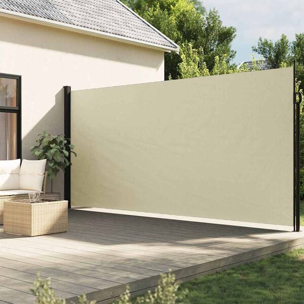 vidaXL Retractable Side Awning Cream