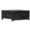 vidaXL Coffee Table Black 25.6"x25.6"x11.8" Solid Mango Wood