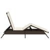 vidaXL Sun Lounger Brown PE Rattan Adjustable Size Adjustable Footrests