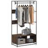 vidaXL Wardrobe Brown Oak Engineered wood, metal 35.4 x 19.7 x 70.9 in