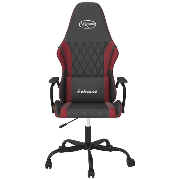 vidaXL Gaming Chair Black and Wine Red Faux Leather