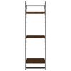 vidaXL Wall Shelf Set of 2 Brown oak Engineered wood, metal 2 pcs