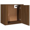 vidaXL Wall-mounted Bedside Cabinet Set of 2 Brown oak Engineered wood