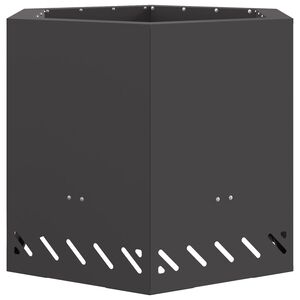 vidaXL Smokeless Fire Pit Black 22.83 x 22.83 x 20.08 in Steel