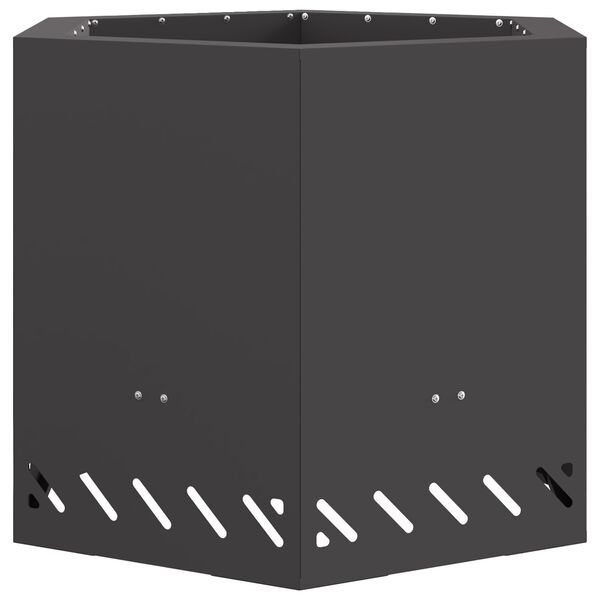 vidaXL Smokeless Fire Pit Black 22.83 x 22.83 x 20.08 in Steel