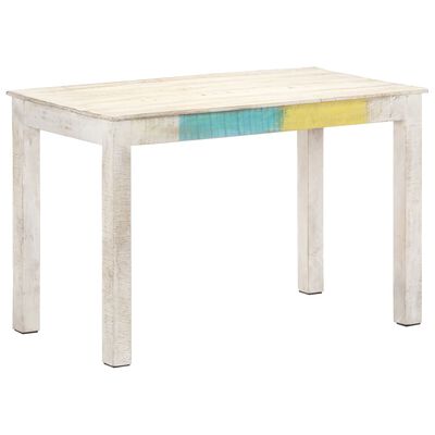 vidaXL Dining Table White 47.2"x23.6"x29.9" Solid Mango Wood