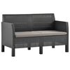 vidaXL Outdoor Lounge Set Anthracite Polypropylene with rattan look
