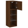 vidaXL TV Cabinet Set of 2 Brown oak Engineered wood, glass Medium