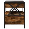 vidaXL Bedside Table Smoked Oak Engineered wood, Glass, Steel Medium