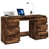 vidaXL Writing Desk Smoked Oak Engineered Wood 55.1 x 19.7 x 30.3 in