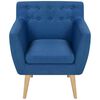 vidaXL Armchair Blue Polyester, Wood 26.4 x 23.2 x 30.3 in Sturdy