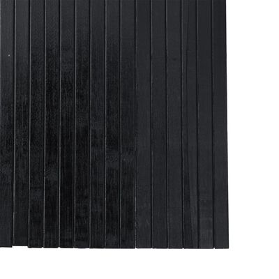 Close-up of black ribbed surface with glossy finish and vertical grooves.