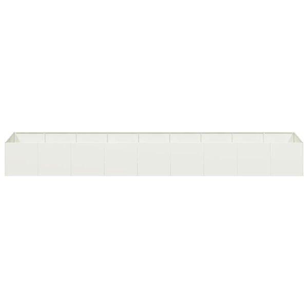 vidaXL Planter White Cold-rolled steel Large Durable Planter