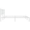 vidaXL Bed Frame White Steel Full Bed Frame Rectangular Modern