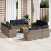 vidaXL 13 Piece Patio Sofa Set with Cushions Gray Poly Rattan