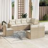 vidaXL Garden Sofa Set Beige, Cream white