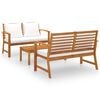 vidaXL Garden Lounge Set Natural wood, Cream