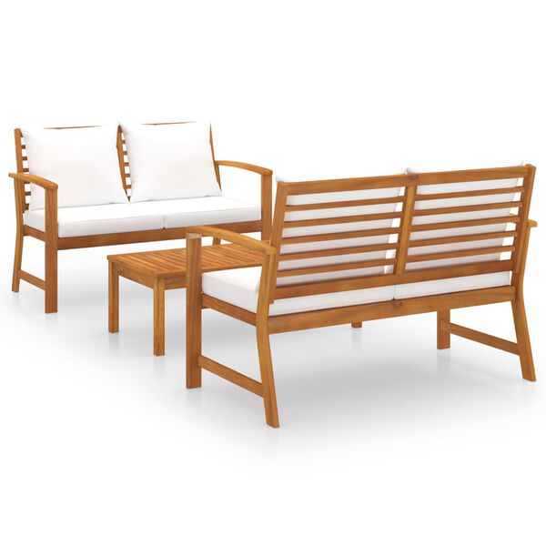 vidaXL Garden Lounge Set Natural wood, Cream
