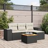 vidaXL Garden Sofa Set Black and Cream White