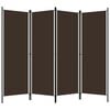 vidaXL 4-Panel Room Divider Brown 78.7"x70.9"