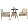 vidaXL Garden Dining Set 3 pcs Beige Poly rattan