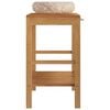 vidaXL Vanity Cabinet Natural Teak Teak Wood, Marble Medium
