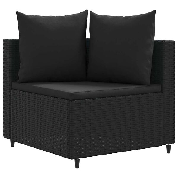 vidaXL Patio Sofa Set Set of 10 Black