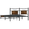 vidaXL Bed Frame Smoked Oak Engineered Wood and Steel Full Bed Frame