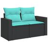 vidaXL 10 Piece Patio Sofa Set with Cushions Black Poly Rattan