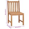 vidaXL Garden Chair Set of 6 Teak Teak wood, Polyester Standard