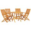 vidaXL Garden Dining Set Folding 5 pcs Brown solid acacia wood