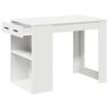 vidaXL Desk White Engineered wood Medium Desk Rectangular