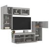 vidaXL 5 Piece TV Wall Units with LED Gray Sonoma Engineered Wood