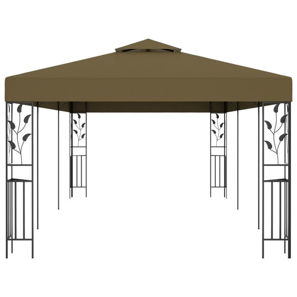 vidaXL Gazebo Taupe Powder-coated steel Large Decorative Inlays Gazebo
