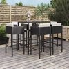 vidaXL Garden Bar Set Black and Cream White