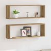vidaXL Wall Shelf 2 pcs Artisan oak 80 x 15 x 26 cm Engineered wood