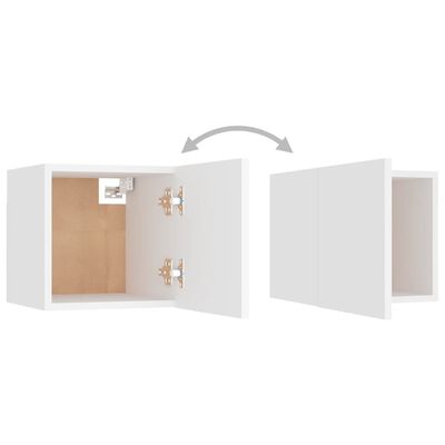 vidaXL Bedside Cabinet White 12"x11.8"x11.8" Engineered Wood