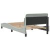 vidaXL Bed Frame Light Gray Velvet, Metal, Plywood, Engineered Wood Single