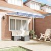 vidaXL Retractable Awning Blue and White 98.4" x 78.7