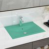 vidaXL Luxury Basin with Faucet Hole Matt Light Green 23.6x18.1" Ceramic